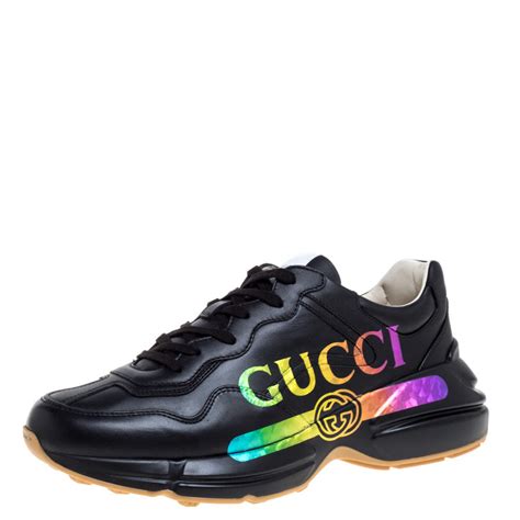 rhyton gucci black fake|gucci rhyton sneakers black.